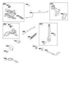 Controls Group Diagram and Parts List for 100802-0222-H5 100000 - 19Z999 Briggs and Stratton Engine